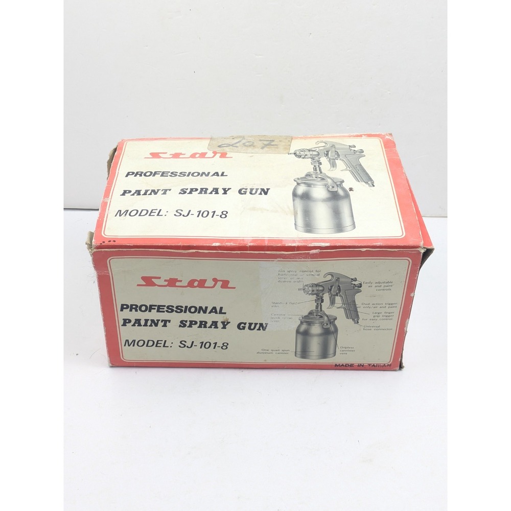 Star Professional Paint Spray Gun SJ-101-8 1.8mm Nozzle Aluminum‎ Cup